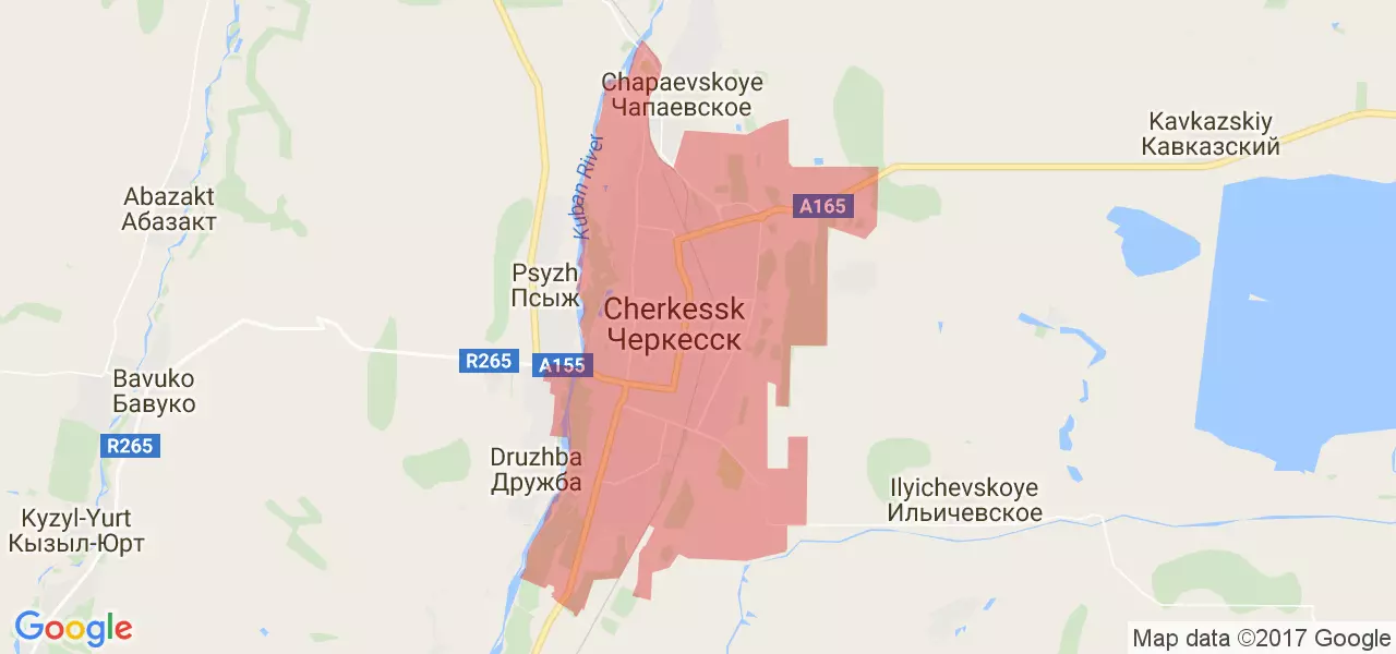 Черкесск на карте россии с улицами, домами со спутника