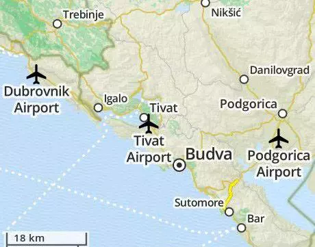 Все про аэропорты черногории