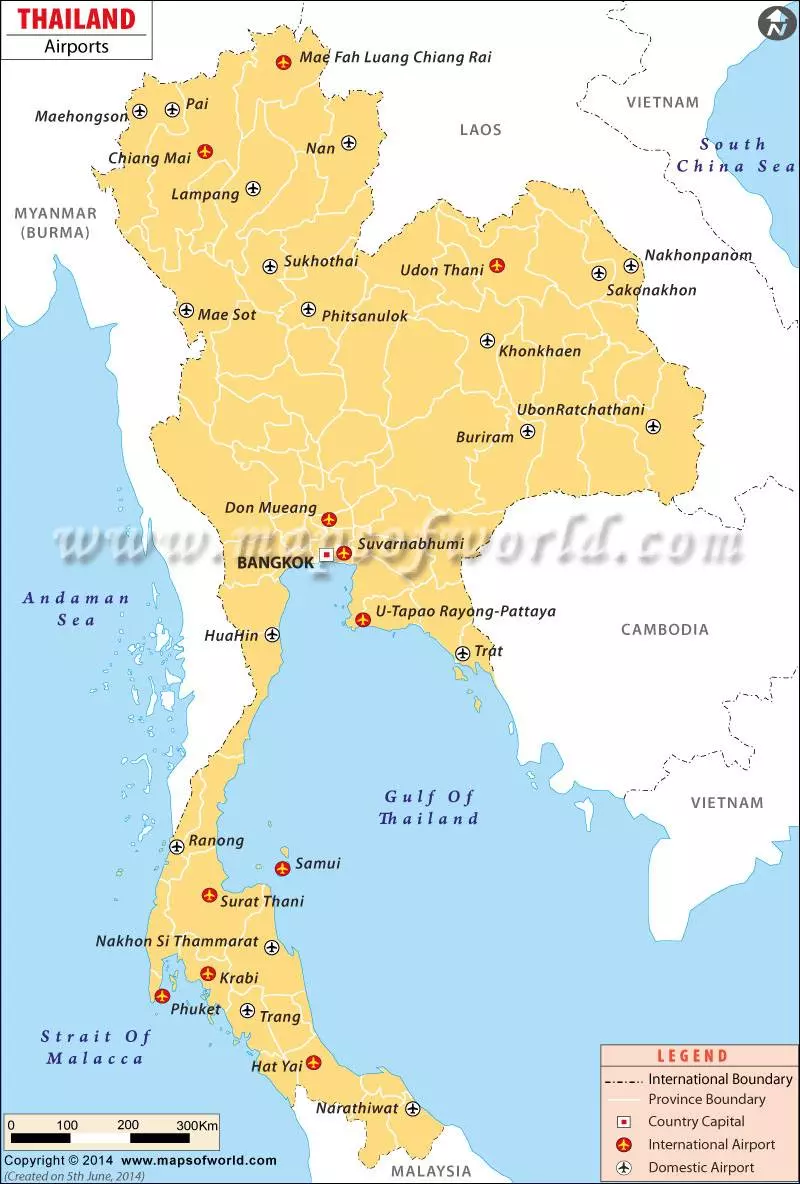Аэропорты в таиланде: описание, расположение, маршруты на карте