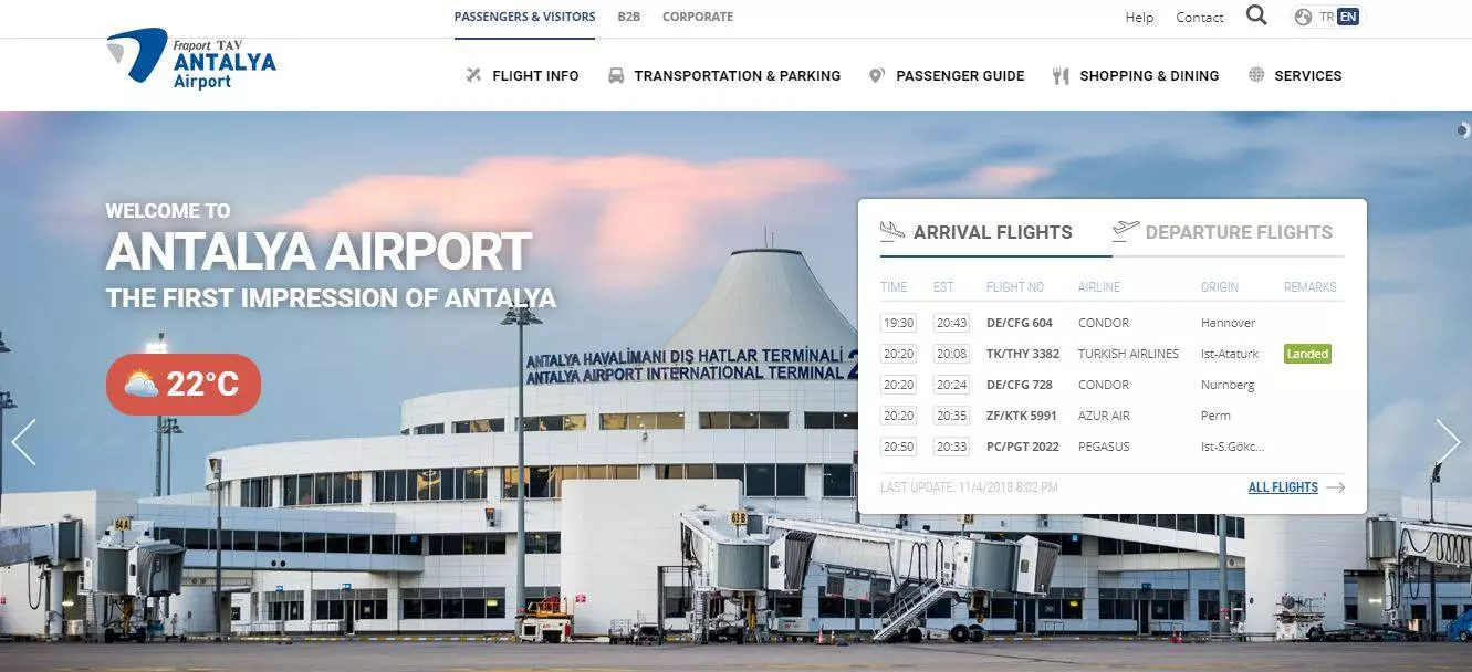 Аэропорт анталья — сайт на русском языке