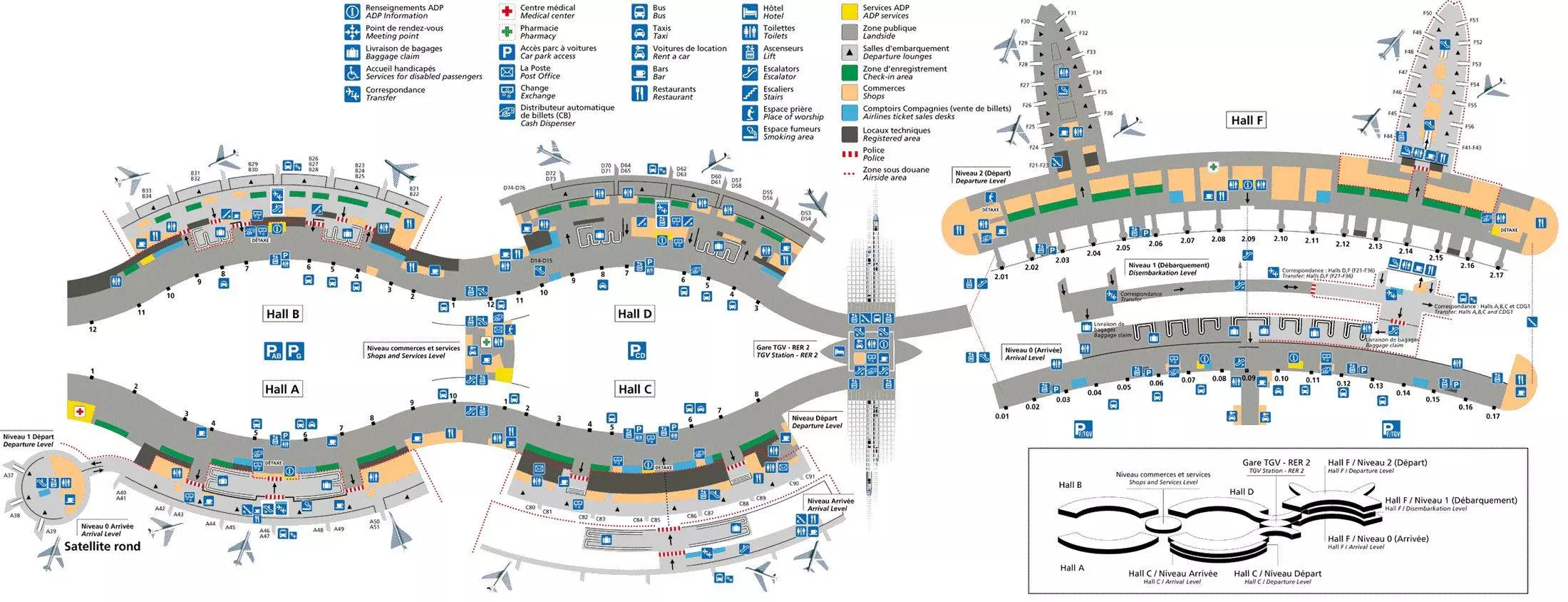 Схема аэропорта шарль-де-голль в париже