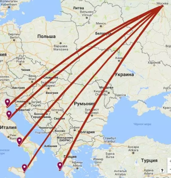 Прямые рейсы в италию из москвы: в какие города