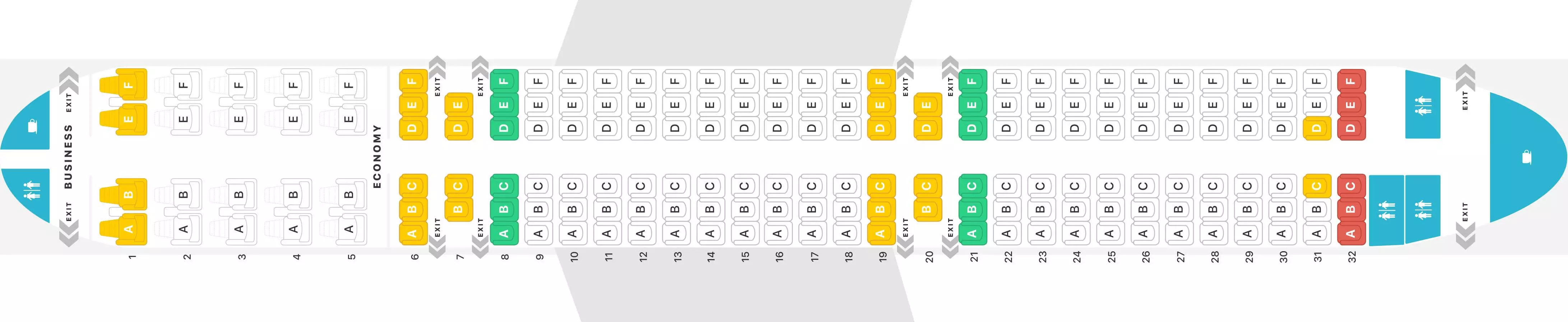 Схема салона и лучшие места в самолете аirbus industrie a320 компании «уральские авиалинии»