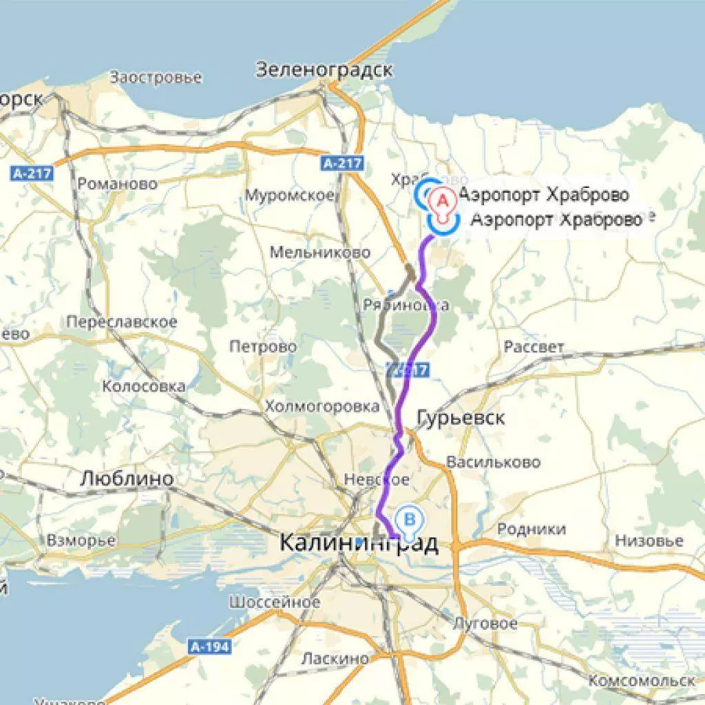 Как добраться из аэропорта Храброво в Калининград