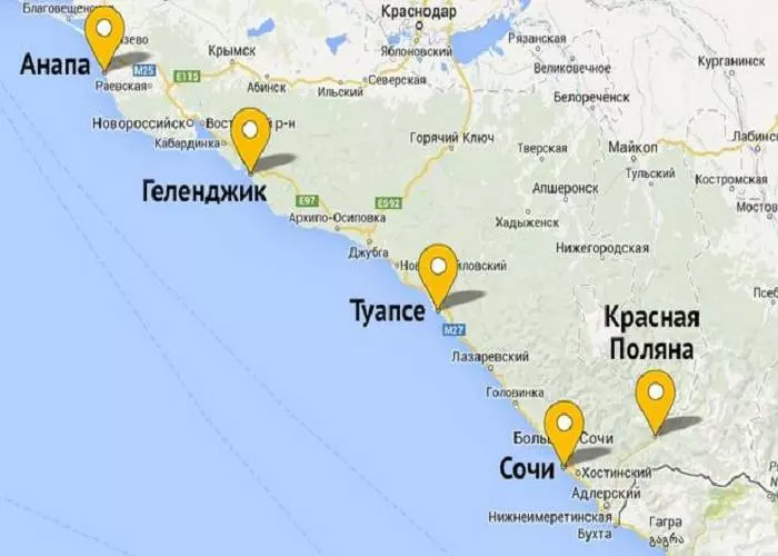 Сочи на карте россии с улицами и домами