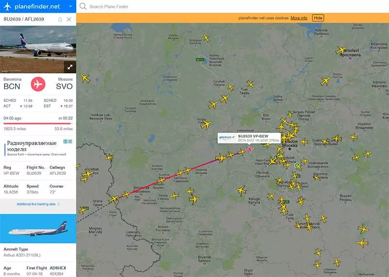 Flightaware: отслеживание полетов в реальном временина на русском