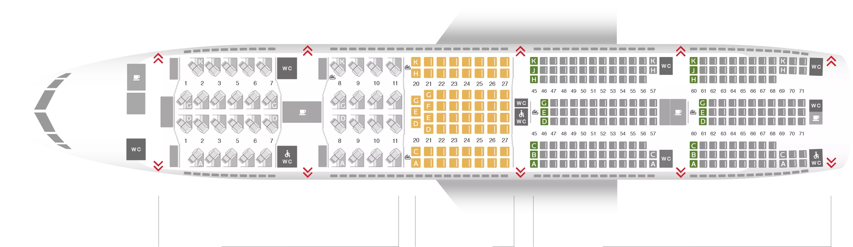 Описание и схема салона пассажирского авиалайнера boeing 777-300