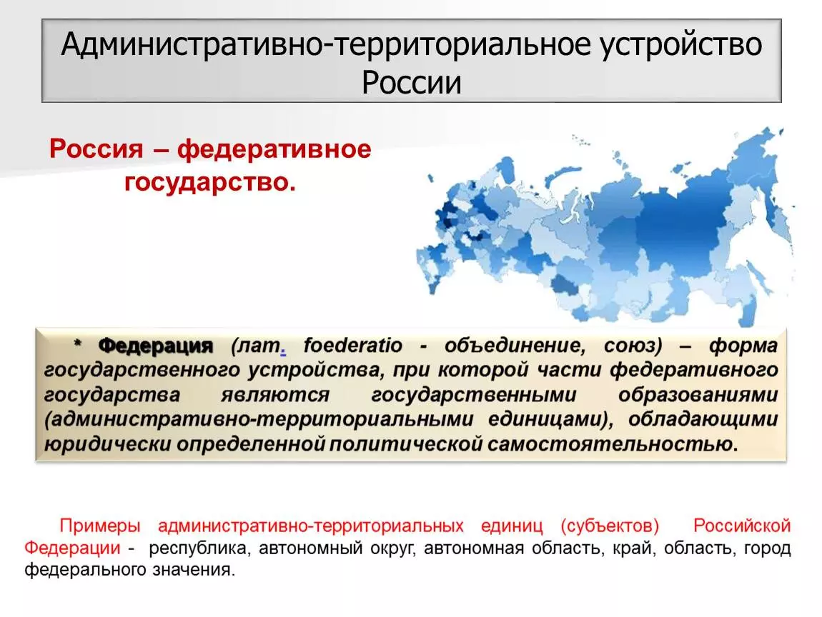 Административно-территориальное устройство россии