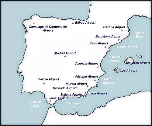 Аэропорты испании: список крупных и международных