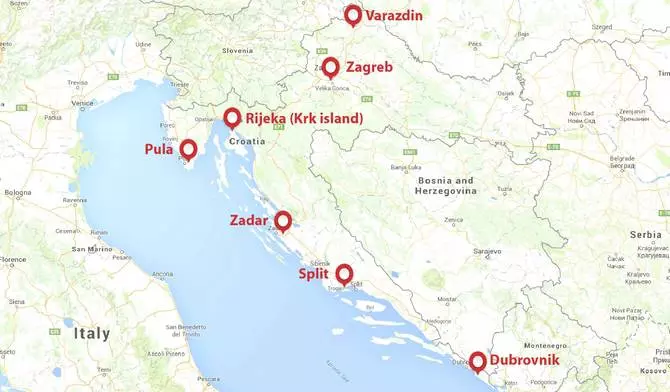 Международные аэропорты хорватии