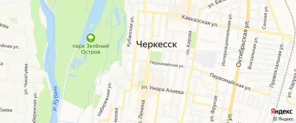 Черкесск на карте россии с улицами, домами со спутника