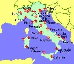Международные аэропорты италии