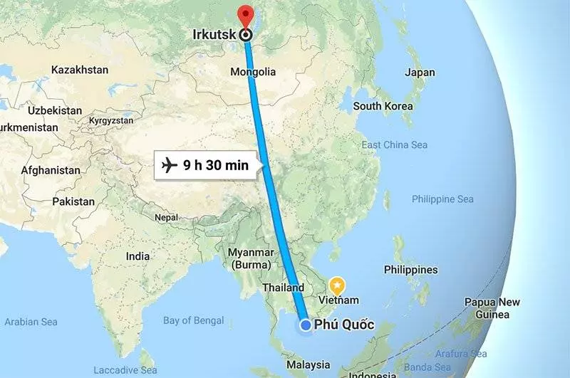 Сколько лететь до вьетнама?