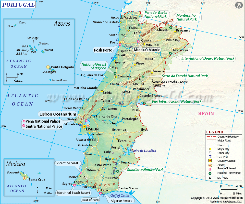 Аэропорты португалии на карте, список аэропортов португалии