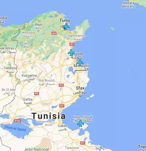 Аэропорты туниса