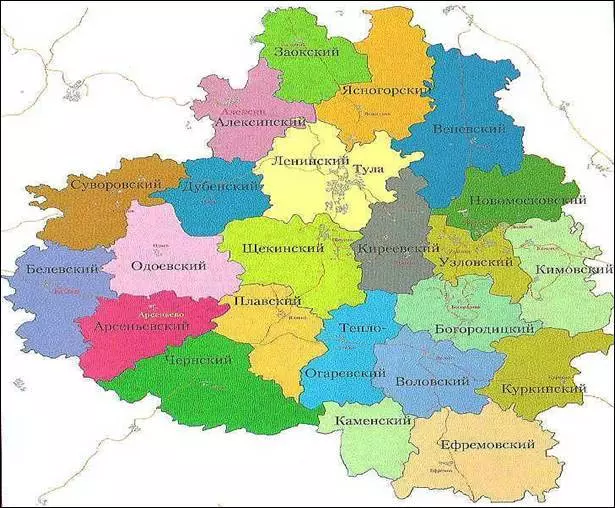 Перечень муниципальных образований тульской области