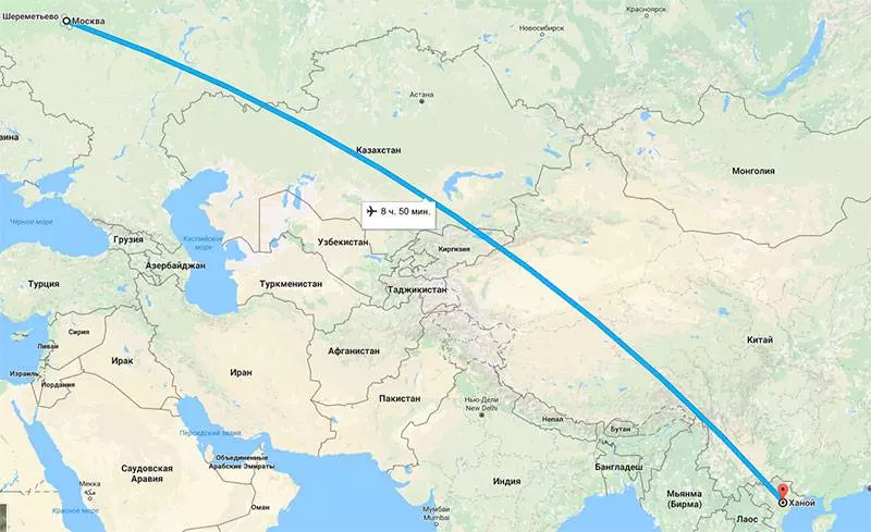 Сколько лететь до вьетнама из москвы прямым рейсом?