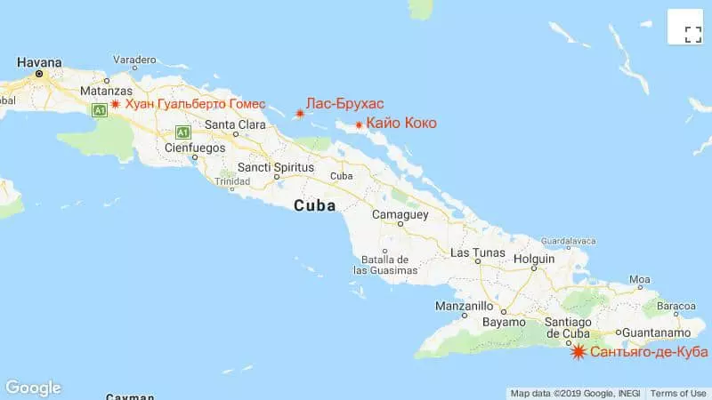 Международные аэропорты Кубы — названия и расположение на карте