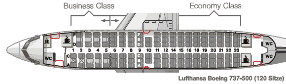 Схема салона и лучшие места boeing 737-500 utair | авиакомпании и авиалинии россии и мира