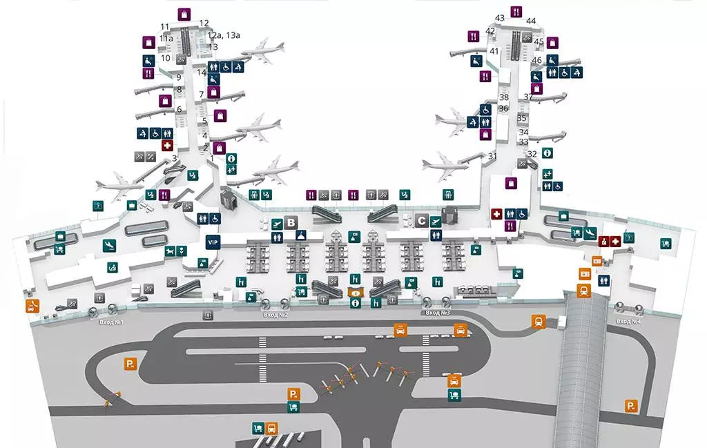Схема аэропорта домодедово: терминалы, план с выходами