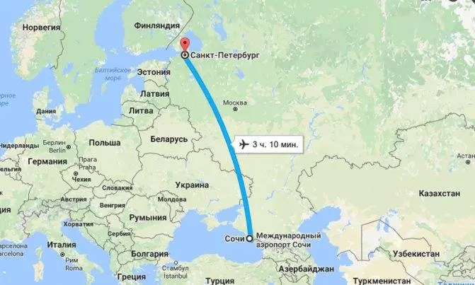 Сколько лететь до Сочи из Санкт-Петербурга