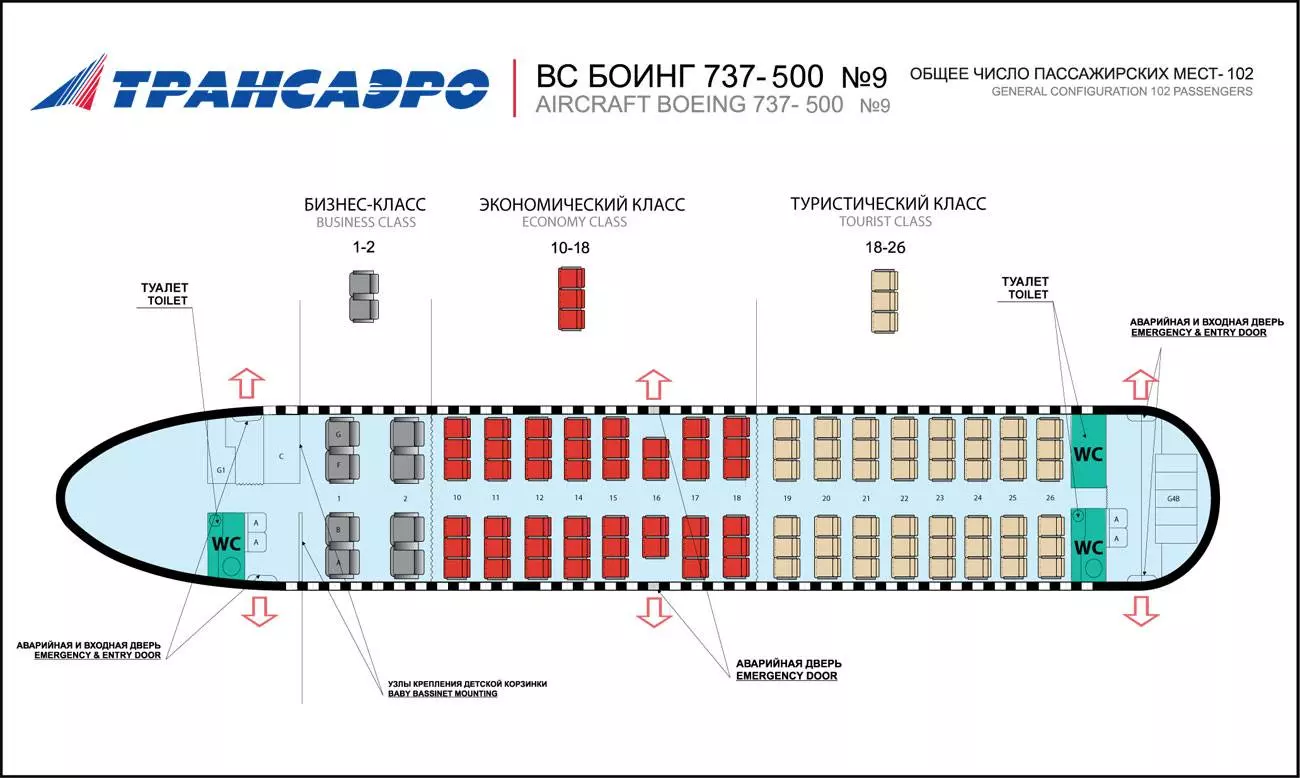 Схема салона и лучшие места в самолете боинг 737-300