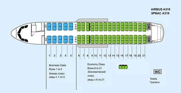 Схема салона и лучшие места airbus a319 аэрофлот | авиакомпании и авиалинии россии и мира
