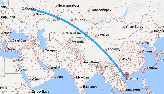 Перелет Москва-Вьетнам: время в пути
