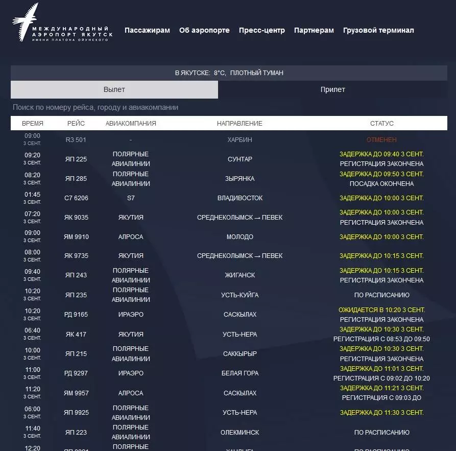 Аэропорт якутск: онлайн-табло вылета и прилета