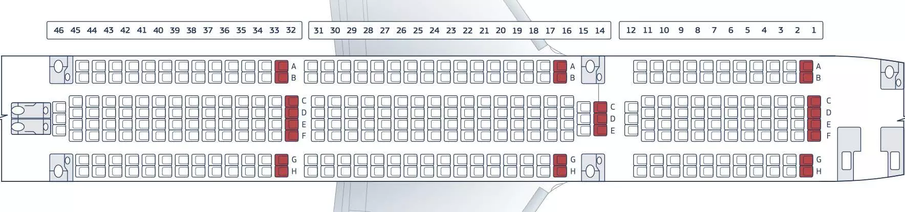 Схема салона и лучшие места в boeing 767-300 авиакомпании azur air