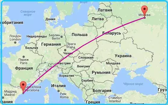 Сколько часов лететь из москвы до барселоны прямым рейсом
