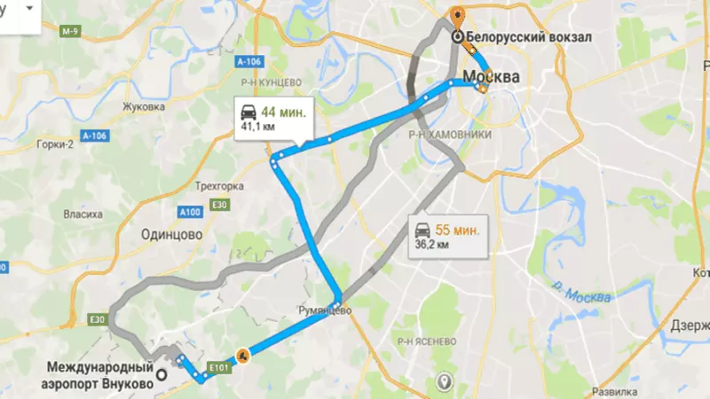 Как доехать с Белорусского вокзала до Внуково