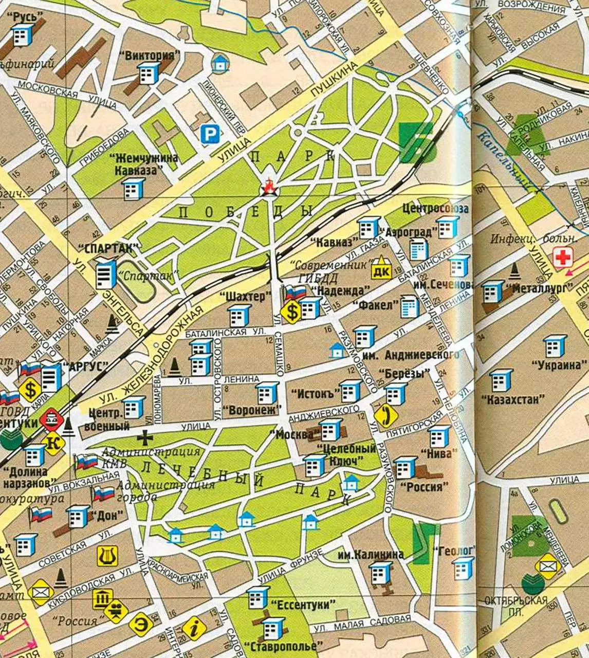 Город ессентуки на карте ставропольского края, подробная карта города ессентуки с улицами и номерами домов