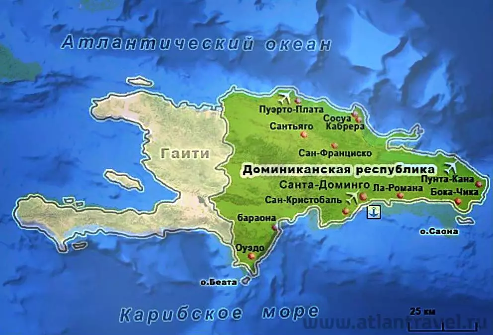 Карта доминиканы с курортами на русском языке, где находится республика? (сезон 2022)