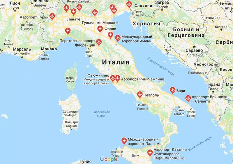 Карты италии на русском языке: дороги, города и курорты на карте италии