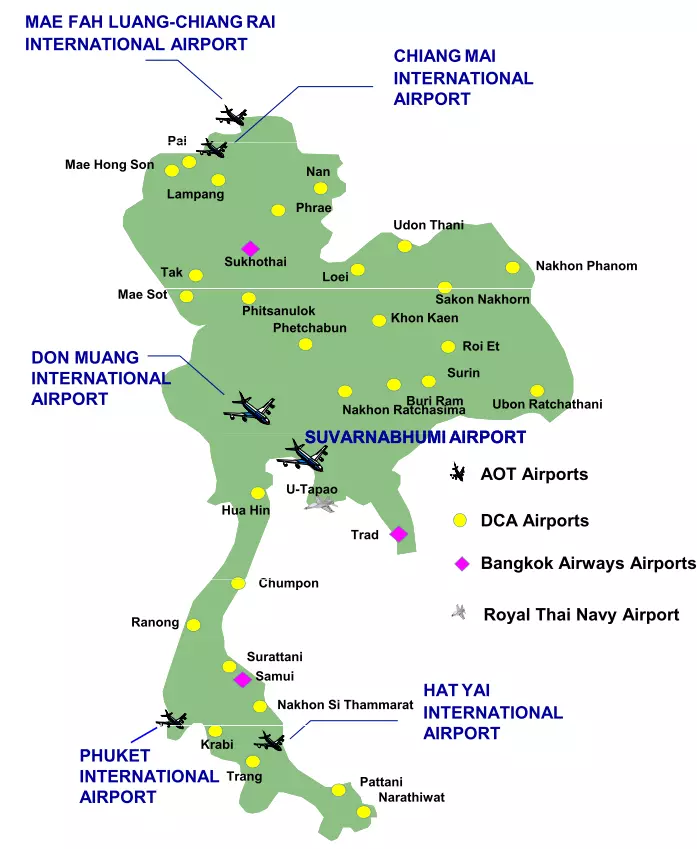 Международные аэропорты Таиланда